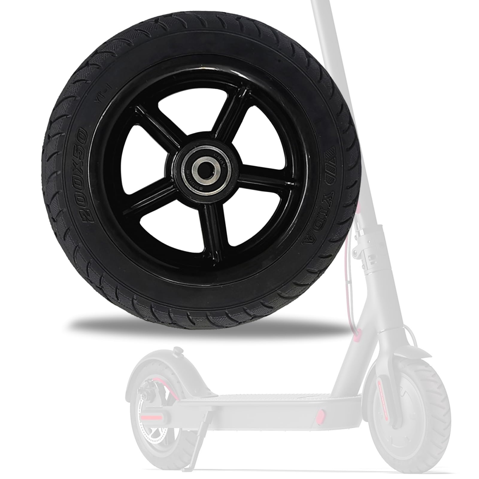 Golgner 8 Zoll E Scooter Reifen, Elektroroller Vollgummireifen 200x50, Nicht Pneumatischer Reifen, Scooter Vollreifen, Roller Ersatzradnabe mit Nabe, Rutschfest, für Elektro Roller Vorderrad Golgner 8 Zoll E Scooter Reifen, Elektroroller Vollgummireifen 200x50, Nicht Pneumatischer Reifen, Scooter Vollreifen, Roller Ersatzradnabe mit Nabe, Rutschfest, für Elektro Roller Vorderrad von Golgner