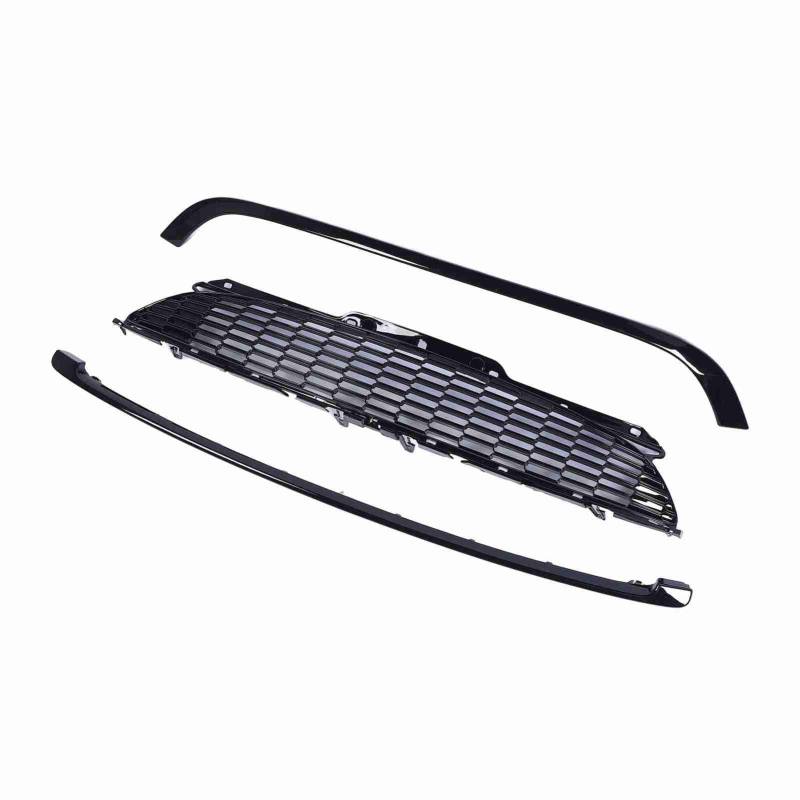 Vordere Stoßstangengrill -Set Glänzend Schwarzer Premium -Qualitäts -Wärme -Dissipationsschutz für R55 R56 R57 R58 R59 S JCW Modelle ABS+PP Material 1 Kühlergrill 2 Frames von Gonetre