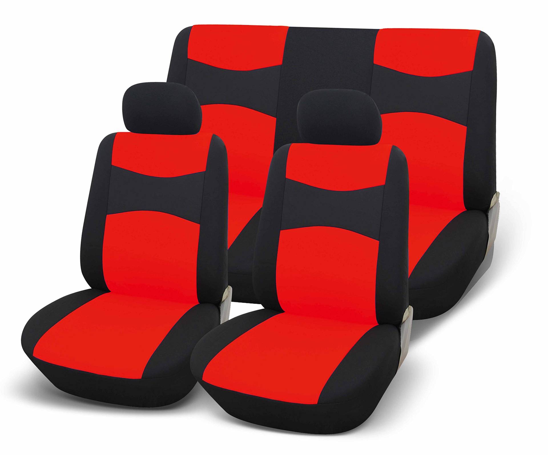 GoodYear 77124 red: Universal Auto Sitzbezug, Komplettset. Farbe Schwarz mit rot von Goodyear