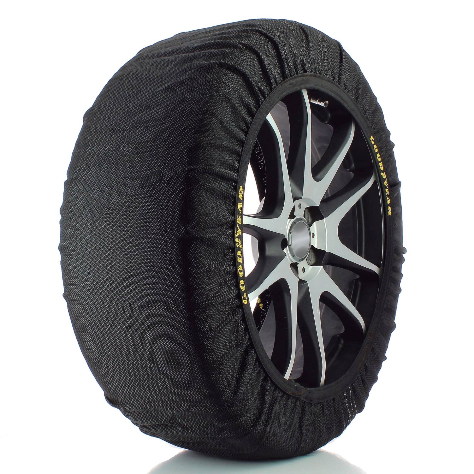 Goodyear Auto Schneeketten Textil Schneeketten Schnee Reifen Auto Schneeketten Anfahrhilfe mit Ö-Norm V5121, Größe M, Schwarz von Goodyear