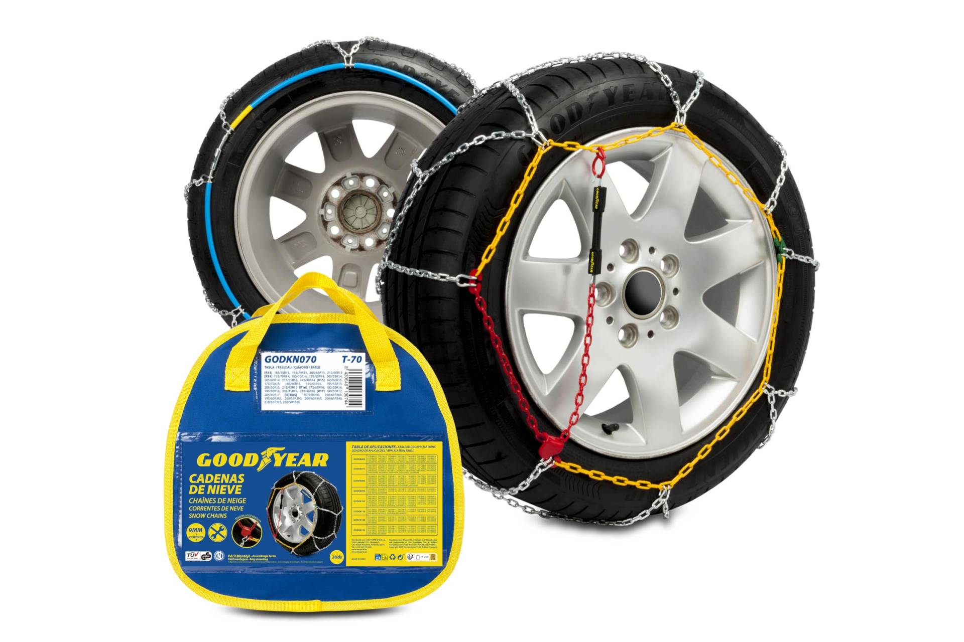 Goodyear Satz von 2 x 9mm Metall Auto Schneeketten Größe 70 mit automatischem Spanner Goodyear Satz von 2 x 9mm Metall Auto Schneeketten Größe 70 mit automatischem Spanner von Goodyear