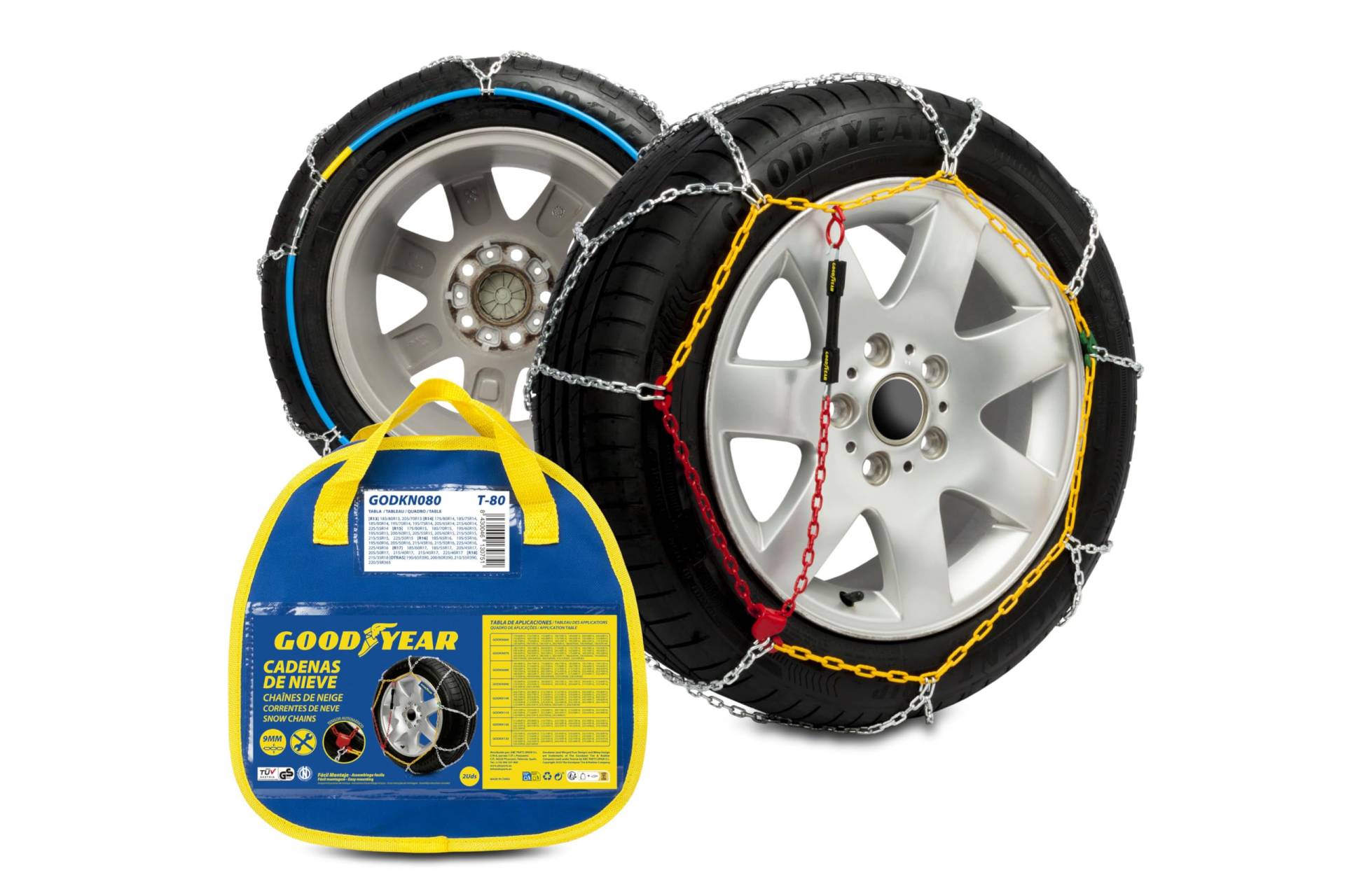 Goodyear Satz von 2 x 9mm Metall Auto Schneeketten Größe 80 mit automatischem Spanner Goodyear Satz von 2 x 9mm Metall Auto Schneeketten Größe 80 mit automatischem Spanner von Goodyear