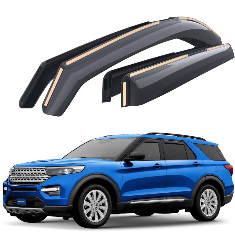 Goodyear Windabweiser für/kompatible mit Ford Explorer 2020-2023 SUV, Autofenster Regenschutz, Regenabweiser, Integrierte Deflektoren, 4 Stück von Goodyear