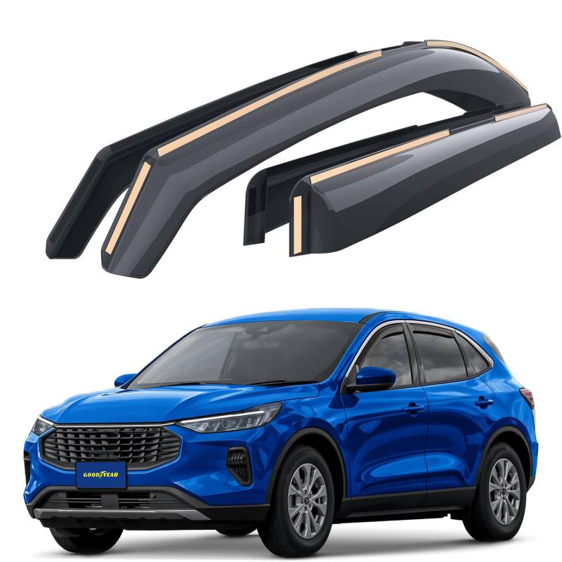 Goodyear Windabweiser für/kompatible mit Ford Kuga 2019-2025 (III) - Integrierte Regenabweiser - Autofenster Regenschutz - Ermöglichen Frischluft - Waschstraßenfest - Einfache Montage 4 Set von Goodyear