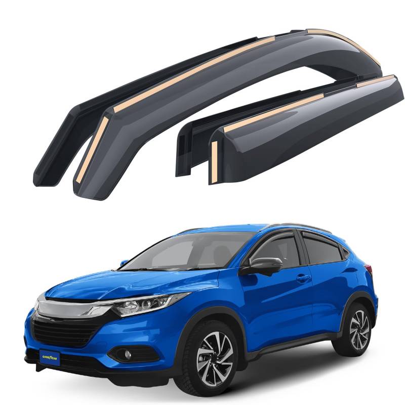 Goodyear Windabweiser für/kompatible mit Honda HR-V 2015-2021 - Integrierte Regenabweiser - Autofenster Regenschutz - Ermöglichen Frischluft - Waschstraßenfest - Einfache Montage 4 Set R von Goodyear