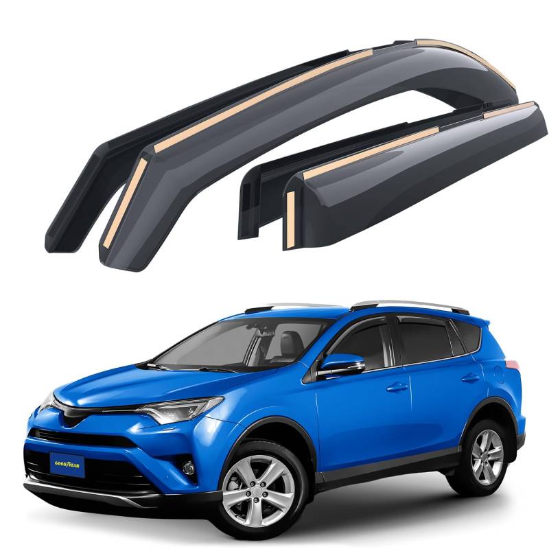 Goodyear Windabweiser für/kompatible mit Toyota RAV4 2013-2018 (IV) - Integrierte Regenabweiser - Autofenster Regenschutz - Ermöglichen Frischluft - Waschstraßenfest - Einfache Montage 4 Set von Goodyear