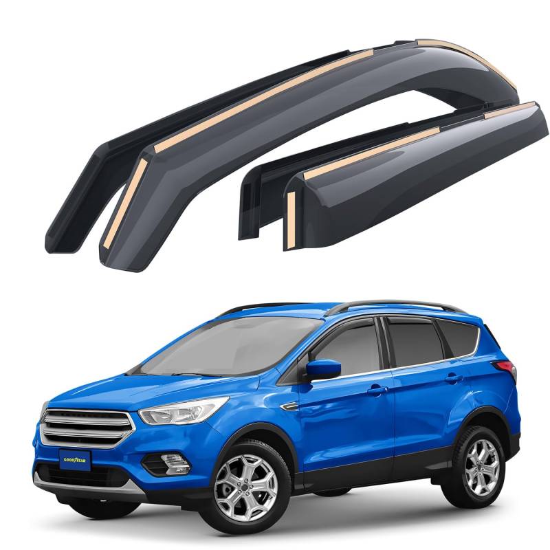 Goodyear Windabweiser für/kompatible mit Ford Kuga II 2013-2019 - Integrierte Regenabweiser - Autofenster Regenschutz - Ermöglichen Frischluft - Waschstraßenfest - Einfache Montage 4 Set von Goodyear