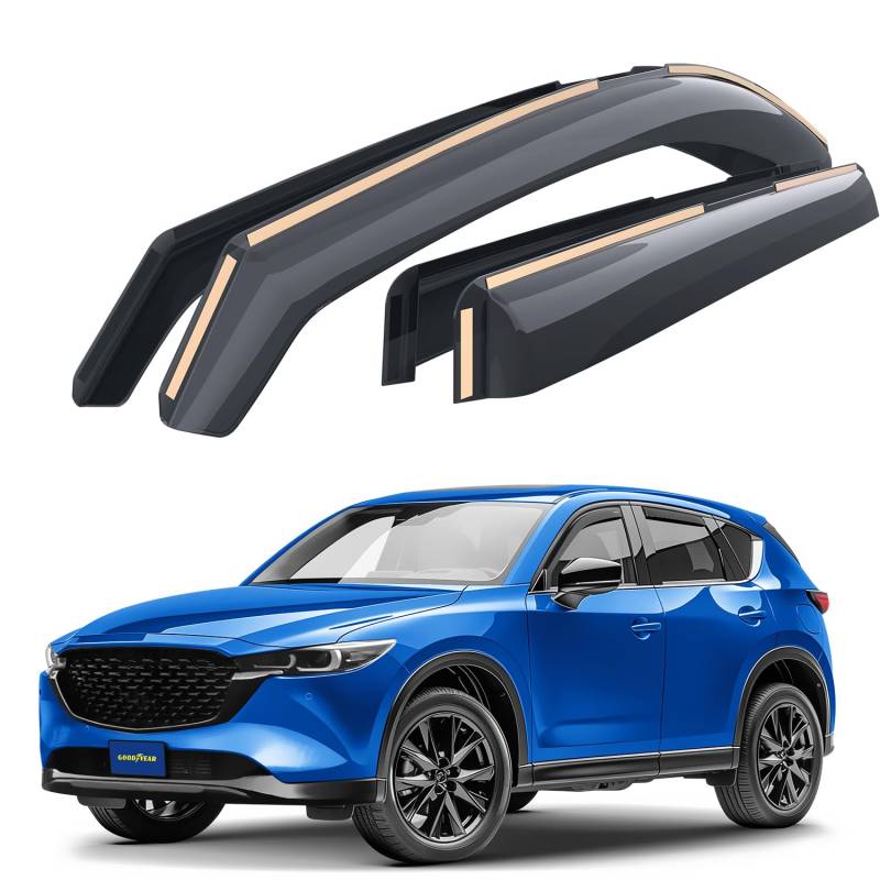 Goodyear Windabweiser für/kompatible mit Mazda CX-5 2017-2025 (II) KF- Integrierte Regenabweiser - Autofenster Regenschutz - Ermöglichen Frischluft - Waschstraßenfest - Einfache Montage 4 Set von Goodyear