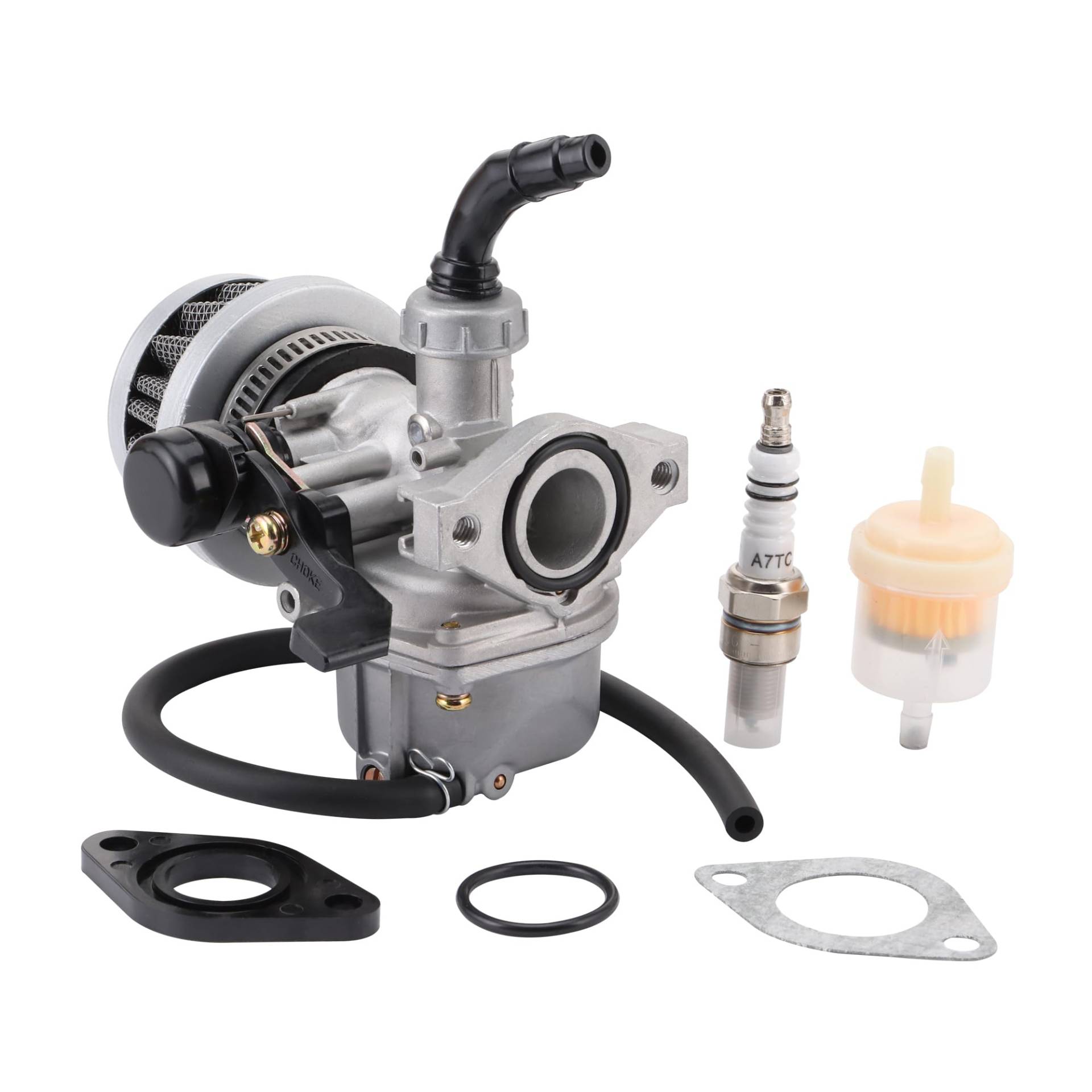 GOOFIT Vergaser 19 PZ19 Motorrad mit Luftfilter 35 mm mit Zündkerzen Ersatz für 2-Takt 50 cc 70 cc 90 cc 110 cc 125 cc Pitbike ATV Quad Moped Scooter Go Kart Silber GOOFIT Vergaser 19 PZ19 Motorrad mit Luftfilter 35 mm mit Zündkerzen Ersatz für 2-Takt 50 cc 70 cc 90 cc 110 cc 125 cc Pitbike ATV Quad Moped Scooter Go Kart Silber von GOOFIT