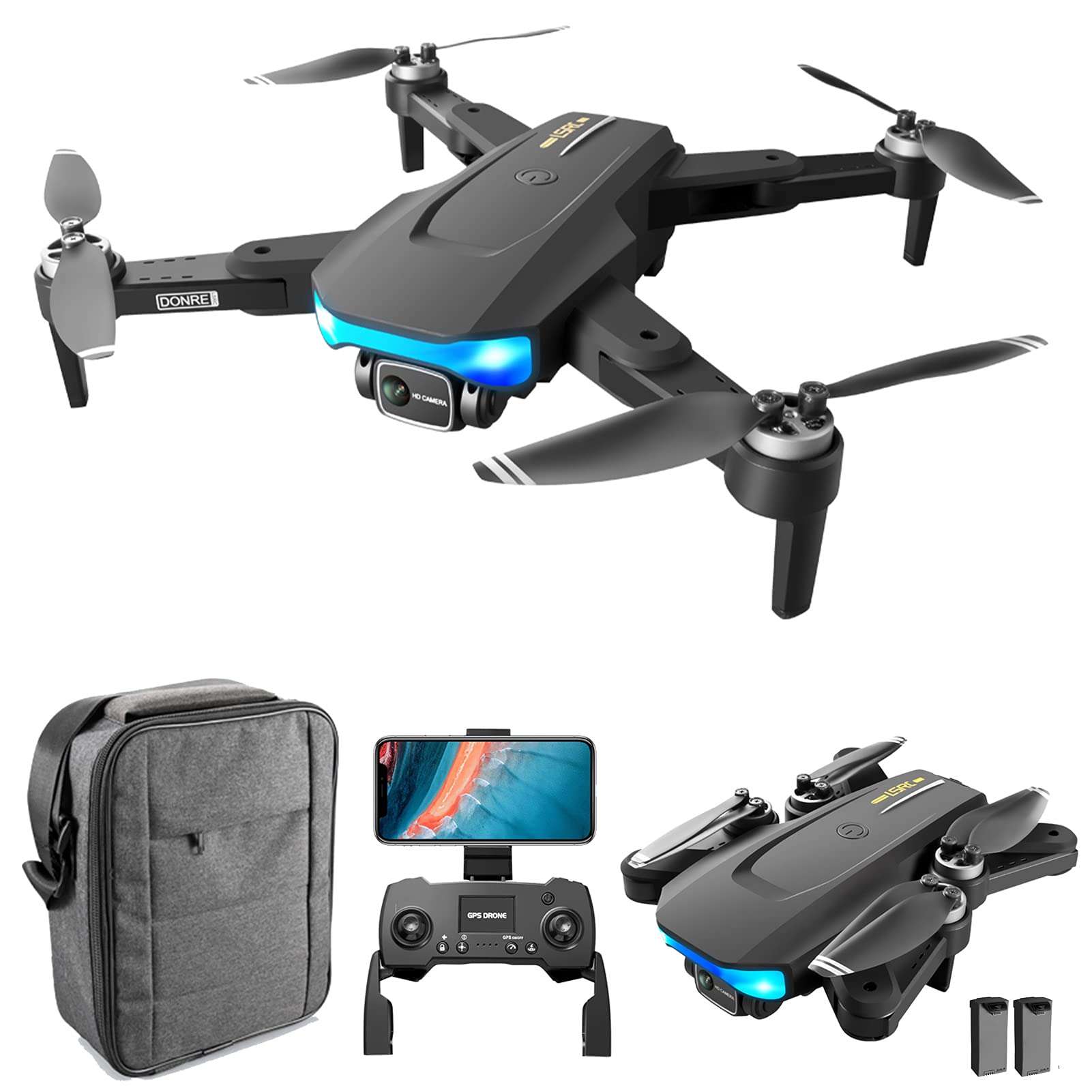 Goolsky LS-38 GPS RC Drohne mit Kamera für Erwachsene 6K 5G Wifi EIS Anti-Shake Gimbal Bürstenloser Motor Video Antenne FPV Quadcopter Smart Follow Mode Rucksack Paket 2 Batterie von Goolsky