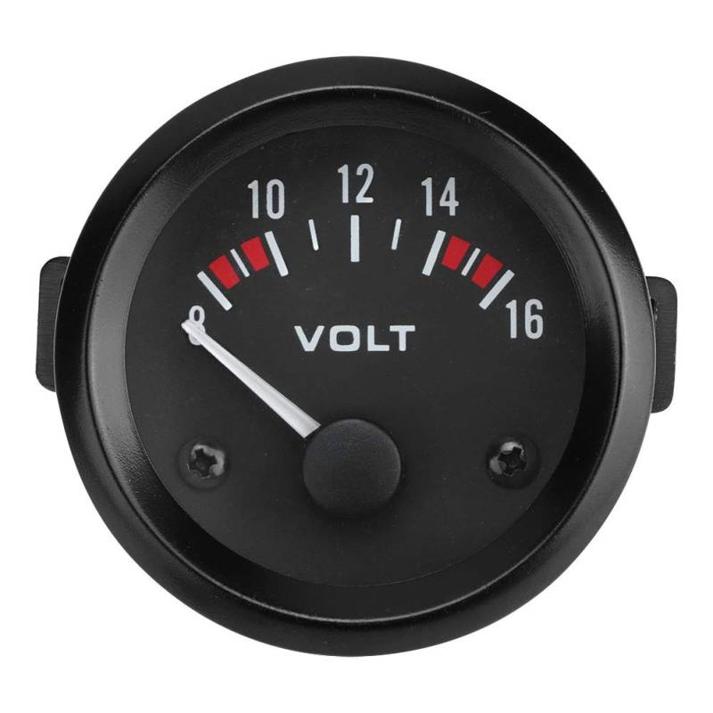 Gorgeri Auto-Instrumentenblöcke, Universal 12V Auto Voltmeter 52mm/2in Spannungsmesser Manometer 8-16V BX100007 von Gorgeri