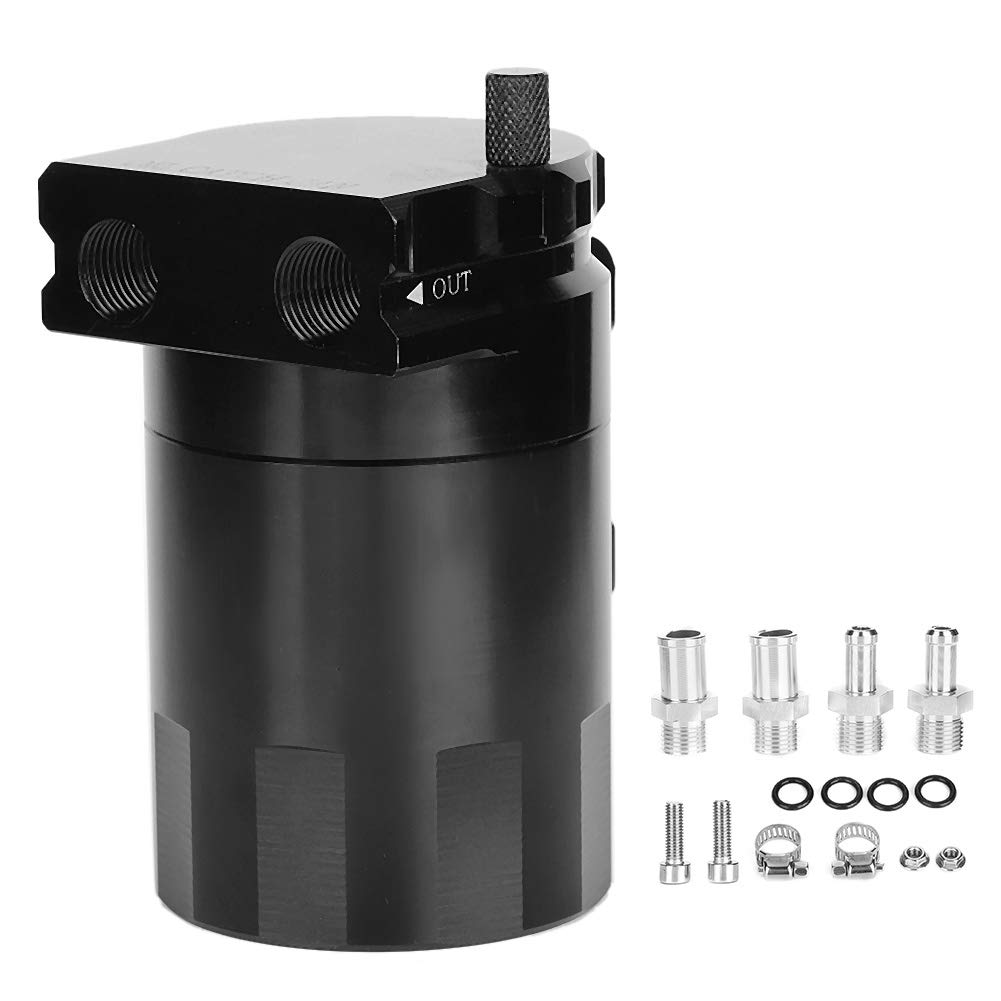 Gorgeri Oil Catch Can Kit 300ML Öltankbehälter Tankmotor Black Polish Baffled Aluminium Alloy Universal von Gorgeri