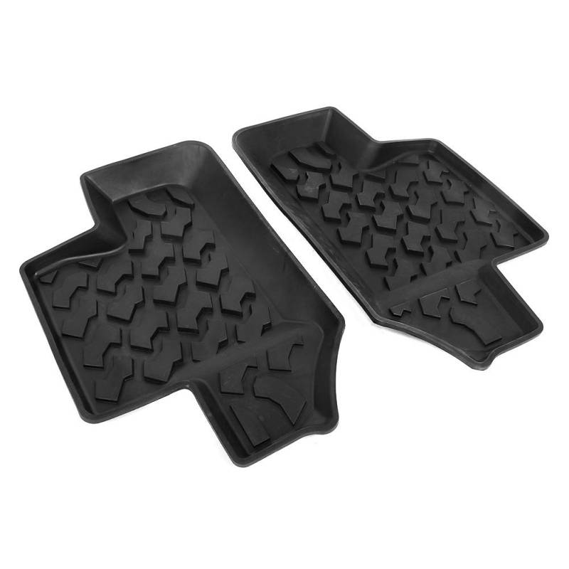 Gorgeri Paar hintere Bodenmatte rutschfeste Gummi Tür Fuß Pad passt für Wrangler JK 2 Türen 2007-2017 (schwarz von Gorgeri
