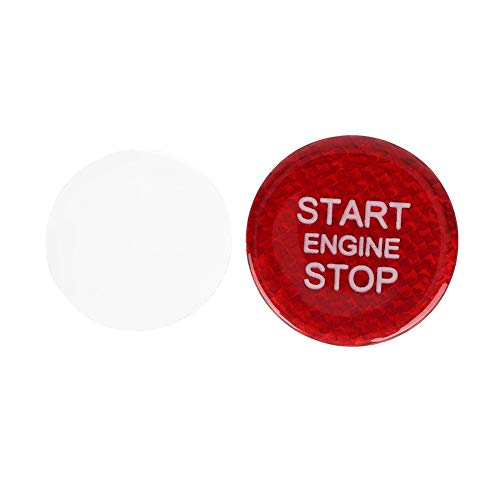 Gorgeri Rot Start Stop Knopfabdeckung, Carbon Zündung Start Knopfabdeckung Verkleidung Passend für A3 A4 A5 A6 C5 C6 Q5 Q7 S6 S7 von Gorgeri