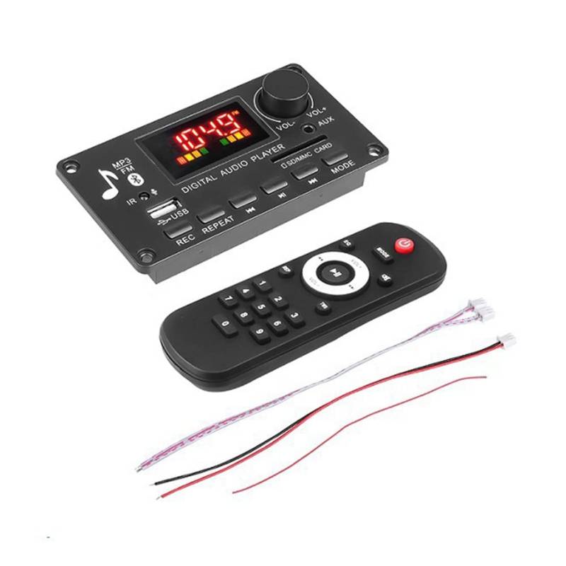 Gosera Farbdisplay MP3 Player Decoder Board 2X40W VerstäRker Anrufaufzeichnung BT Auto FM Radiomodul UnterstüTzung TF USB AUX 3.5 WAV von Gosera