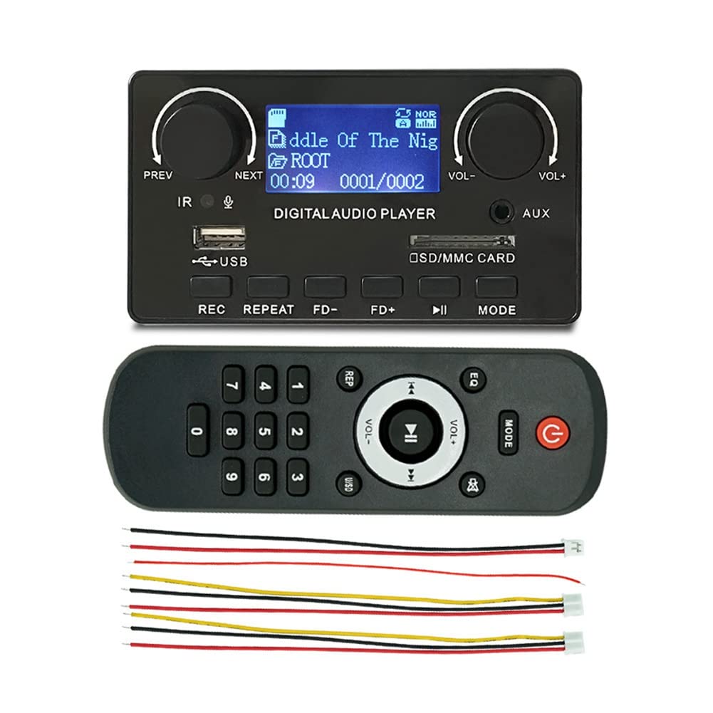 Gosera LCD-Display Bluetooth 5.0 MP3-Decoderplatine UnterstüTzt Freisprechaufnahme FM DC 12V MP3 WMA WAV APE FLAC Audioplayer Gosera LCD-Display Bluetooth 5.0 MP3-Decoderplatine UnterstüTzt Freisprechaufnahme FM DC 12V MP3 WMA WAV APE FLAC Audioplayer von Gosera