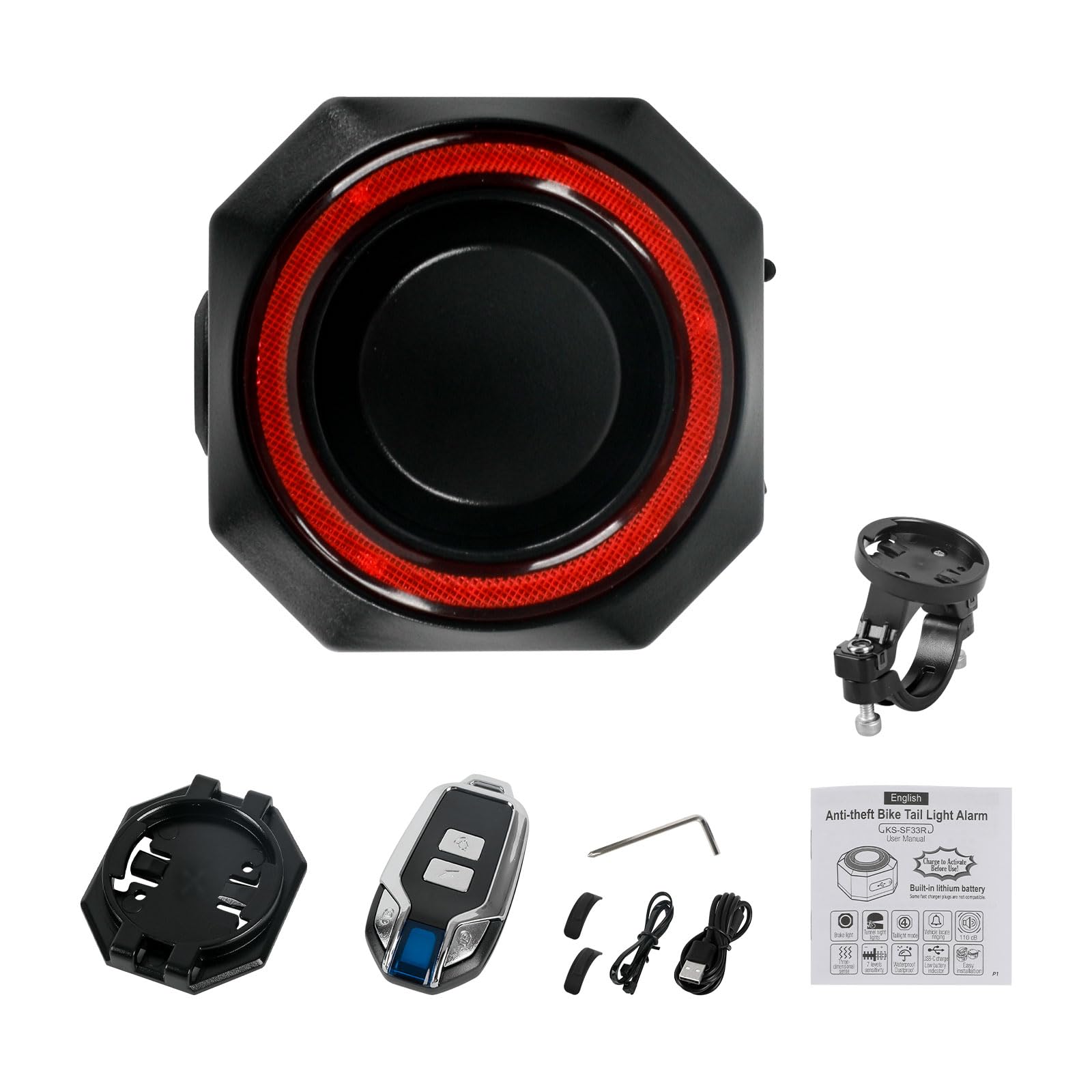 110dB Lauter Fahrrad Alarmanlage mit Fernbedienung Fahrrad Alarm mit Rücklicht Bremslicht IP65 Wasserdicht Fenster Alarm für Fahrrad, Motorrad, Auto,Roller, 7 Lautstärken 110dB Lauter Fahrrad Alarmanlage mit Fernbedienung Fahrrad Alarm mit Rücklicht Bremslicht IP65 Wasserdicht Fenster Alarm für Fahrrad, Motorrad, Auto,Roller, 7 Lautstärken von Gotrain