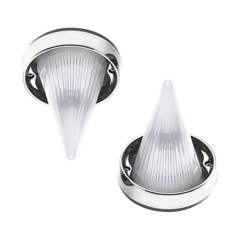 Bullet Turn Signal Light Lens Cover, 2pcs Replacement Motorcycle Turn Signal Light Lens Cover for Harley Touring 1986-2022, 1986-2016 Electra, Road Glide, Road King, Tour Glide（Weiß+Silber) von Gotrain