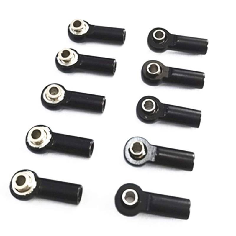 Goufride 10 StüCk Metall M2.5 Link Spur Stangen Kopf Gelenk für A959 12428 144001 C24 MN D90 MN99S RC Auto Teile, Schwarz von Goufride