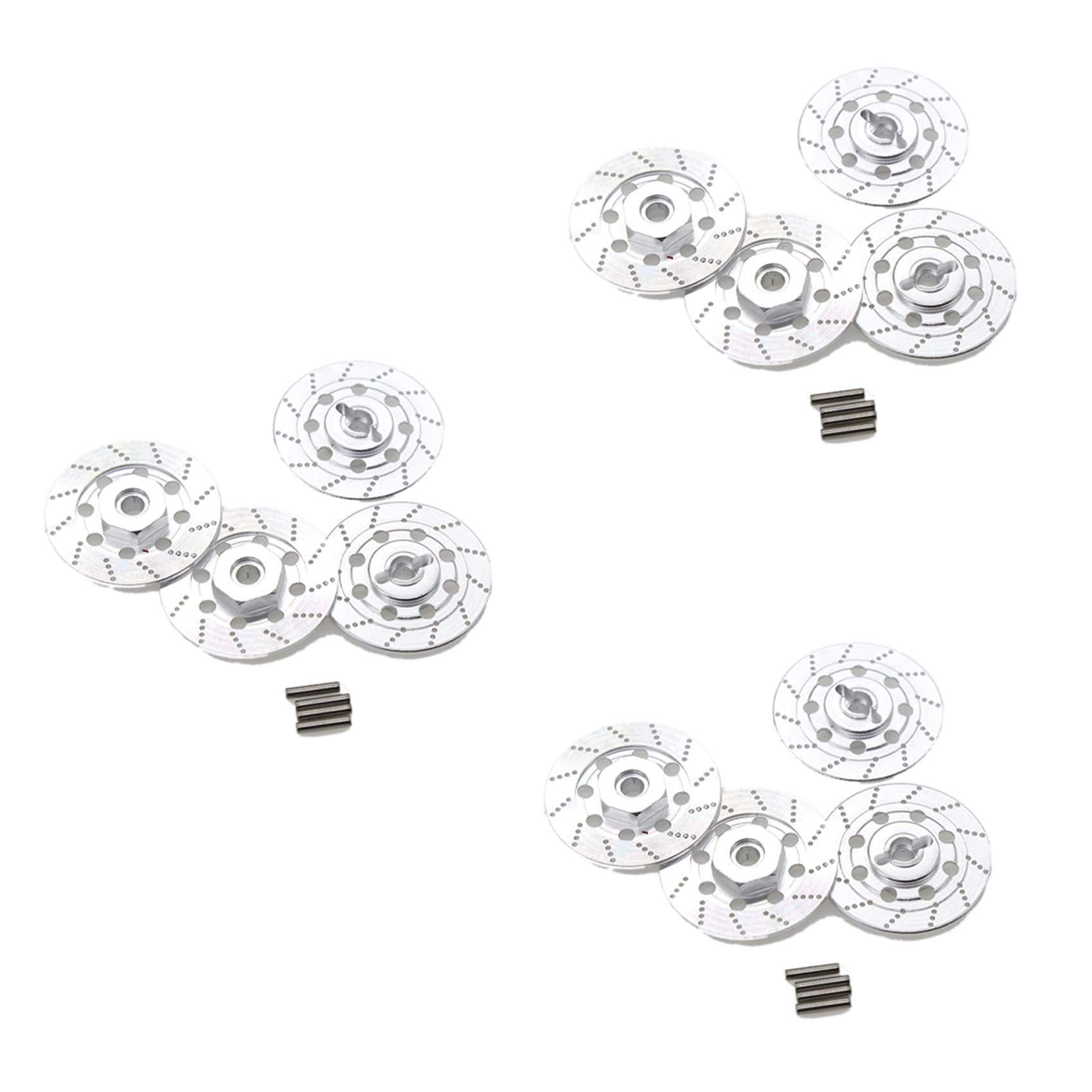 Goufride 12 StüCke Metall Bremse Scheibe Felgen Kasten Metall Hex Adapter 12mm für 1/10 D4 On-Road Racing RC Auto Teile,Silber Goufride 12 StüCke Metall Bremse Scheibe Felgen Kasten Metall Hex Adapter 12mm für 1/10 D4 On-Road Racing RC Auto Teile,Silber von Goufride