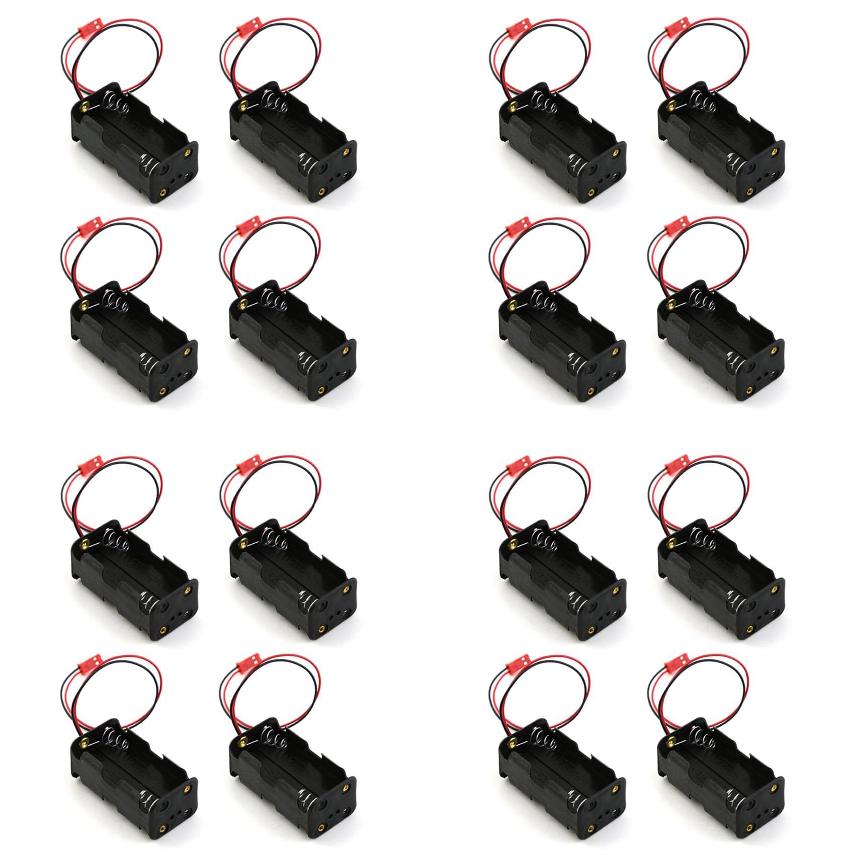Goufride 16 Packungen 6V 4XAA Batterie BehäLterkoffer Halten Packungen Kasten JST Plug Receiver für Redcat 1/8 1/10 RC Nitro Power Auto Lastwagen von Goufride