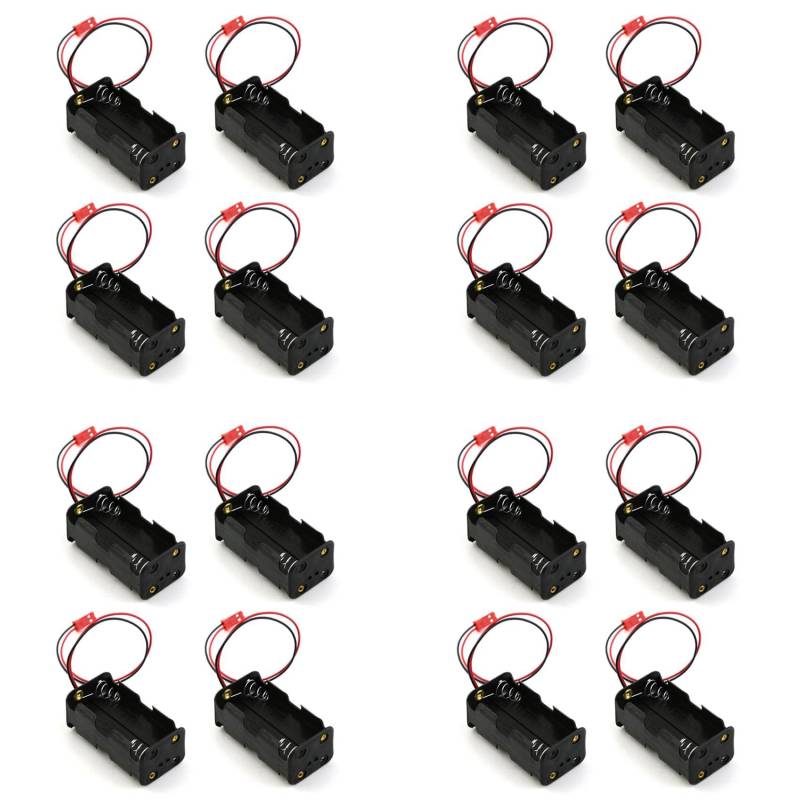 Goufride 16 Packungen 6V 4XAA Batterie BehäLterkoffer Halten Packungen Kasten JST Plug Receiver für Redcat 1/8 1/10 RC Nitro Power Auto Lastwagen von Goufride
