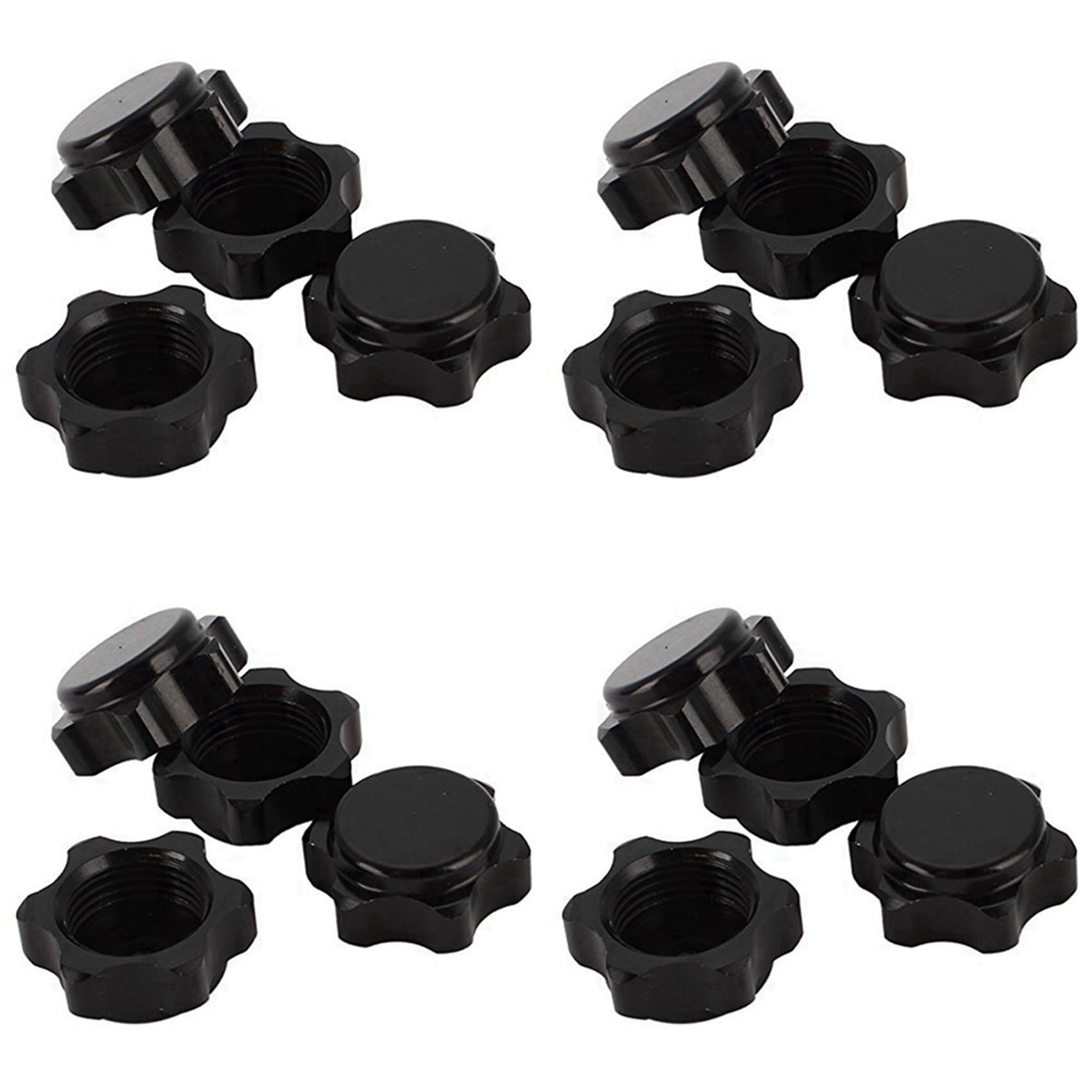 Goufride 16 Teilige Aluminium Rad Naben Abdeckung Anti Abdeckung 17 mm Sechskant Mutter für 1/8 RC Auto, Schwarz Goufride 16 Teilige Aluminium Rad Naben Abdeckung Anti Abdeckung 17 mm Sechskant Mutter für 1/8 RC Auto, Schwarz von Goufride