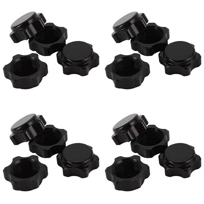 Goufride 16 Teilige Aluminium Rad Naben Abdeckung Anti Abdeckung 17 mm Sechskant Mutter für 1/8 RC Auto, Schwarz von Goufride