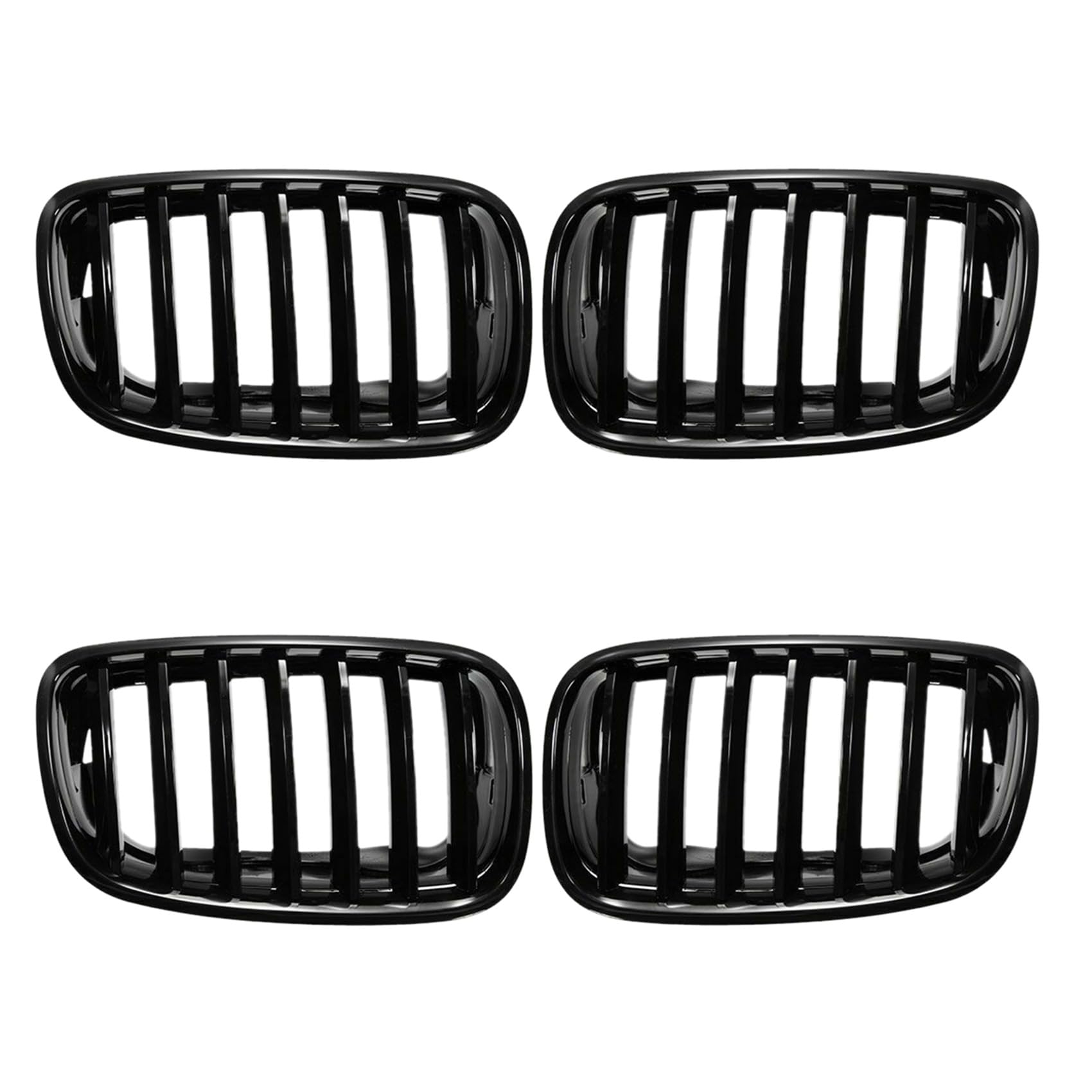 Goufride 2 Paar GläNzend Schwarz Front Haube Nieren Gitter Gitter für X5 X6 E70 E71 2007-2013 51137157687 51137157688 von Goufride