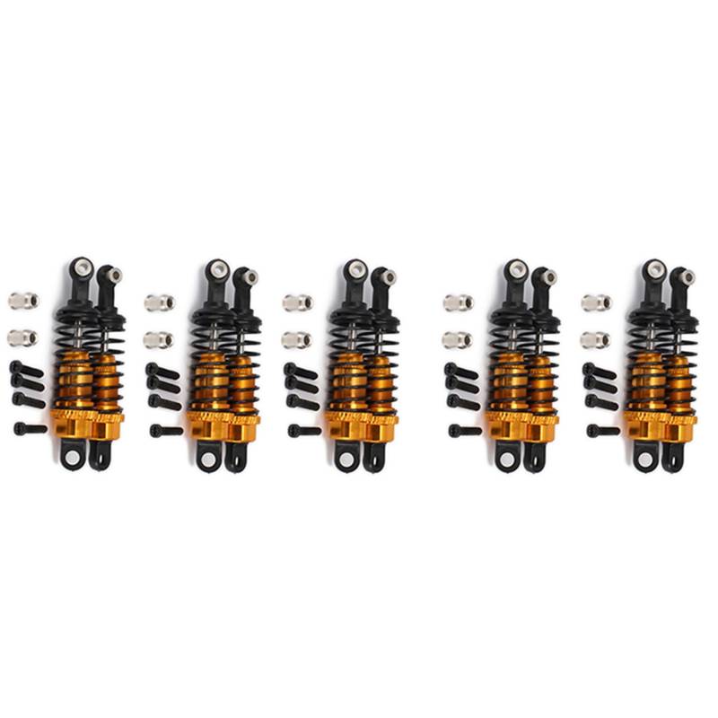 Goufride 20 StüCke ÖL Einstellbare 65Mm StoßDäMpfer DäMpfer für Rc Auto 1/18 A959 A969 A979 K929, Gelb von Goufride