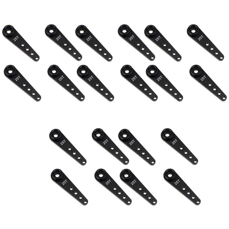 Goufride 20 Stuecke 37 mm 25 T Metall Verlängerung Lenkung Servo Arm Horn für RC Auto Raupen Teile, Schwarz von Goufride