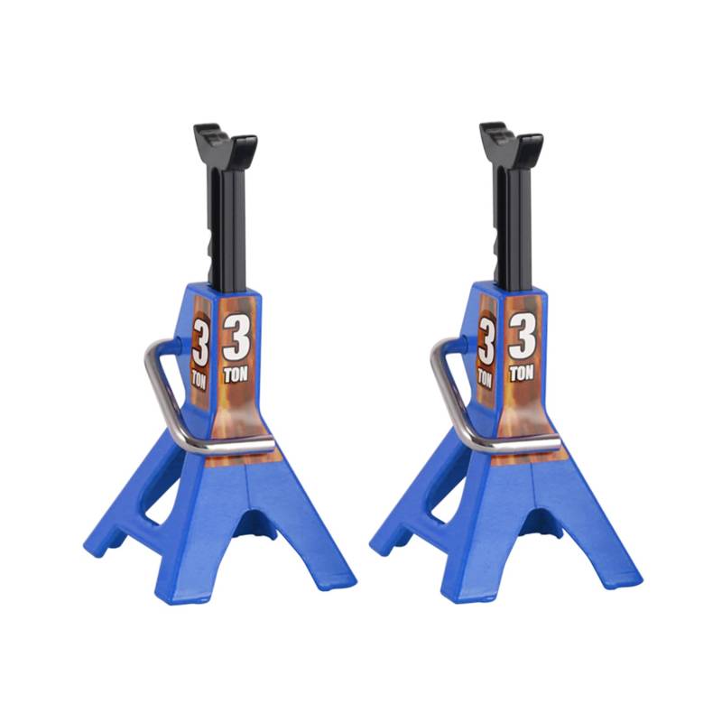 Goufride 2X 3 Tonnen Skala Jack Modell Achsständer Lift Spielzeug Heavy Duty Support Fahrzeug Bodenratsche für TRX4 D90 CC01 1:10 RC Blau von Goufride