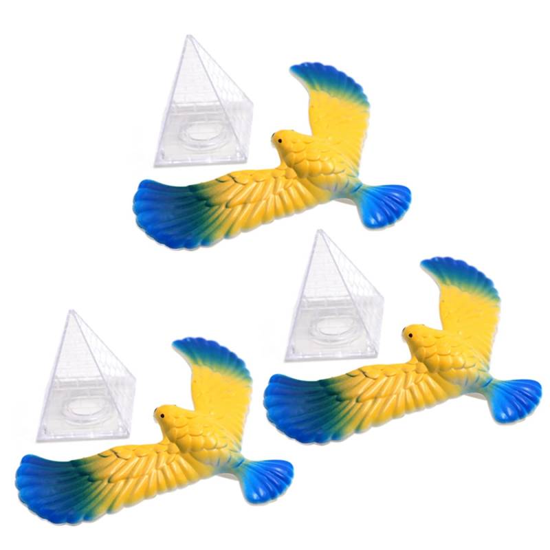 Goufride 3X Magic Balancing Bird Science Schreibtischspielzeug Balancing Eagle Neuheit Spaß mit Pyramidenständer, zufällige Farbe von Goufride