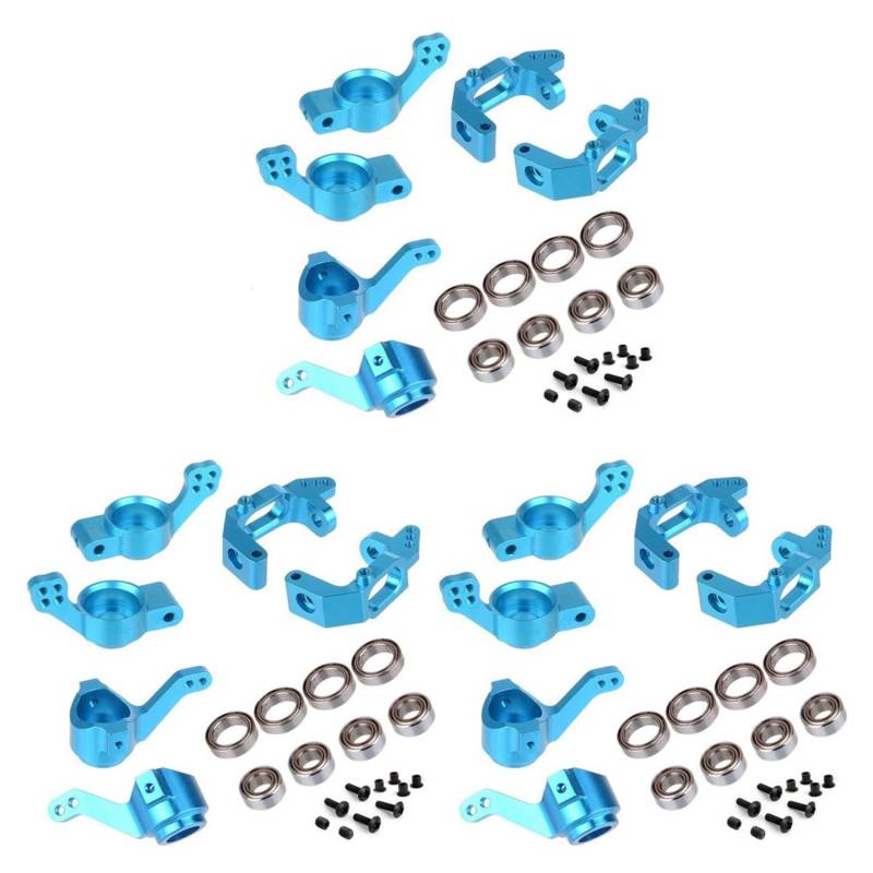 Goufride 3X für 1/10 94123 94111 Upgrade Parts 102010 102011 102012 02013 02014 02015 Lager Aluminium Legierungs Lenk Naben Satz, Blau von Goufride