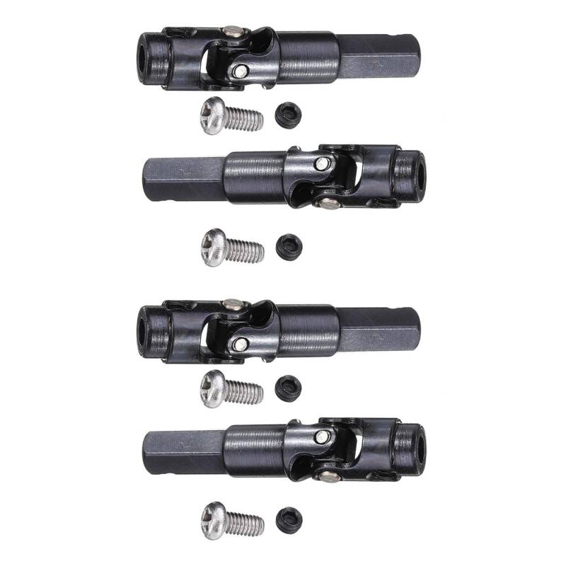 Goufride 4 StüCk Metall Universalantriebswelle für C14 C24 C34 C44 B14 B16 B24 B36 1/16 RC Autoteile von Goufride
