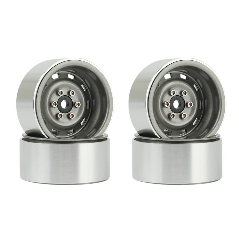 Goufride 4 StüCke 1.9 Metall Beadlock Rad Naben Felge für 1/10 RC Crawler Axial SCX10 90046 AXI03007 TRX4 D90,2 von Goufride