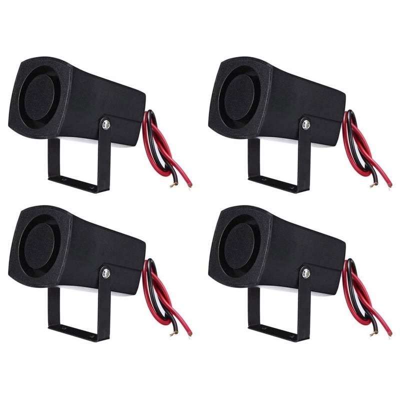 Goufride 4X 12-24V 6Tones Autopolizei Feueralarm Hupenalarmsystem Sirenenlautsprecher Warnung Lauter Alarmalarmlautsprecher von Goufride