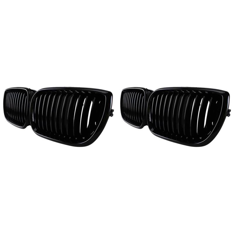 Goufride 4x Hochglanz Schwarzer Nieren Gitter mit Front Haube für - E46 3 Series 2002-2005 4D Sedan 318I 320I 323I 328I Front StoßStangen Grill von Goufride