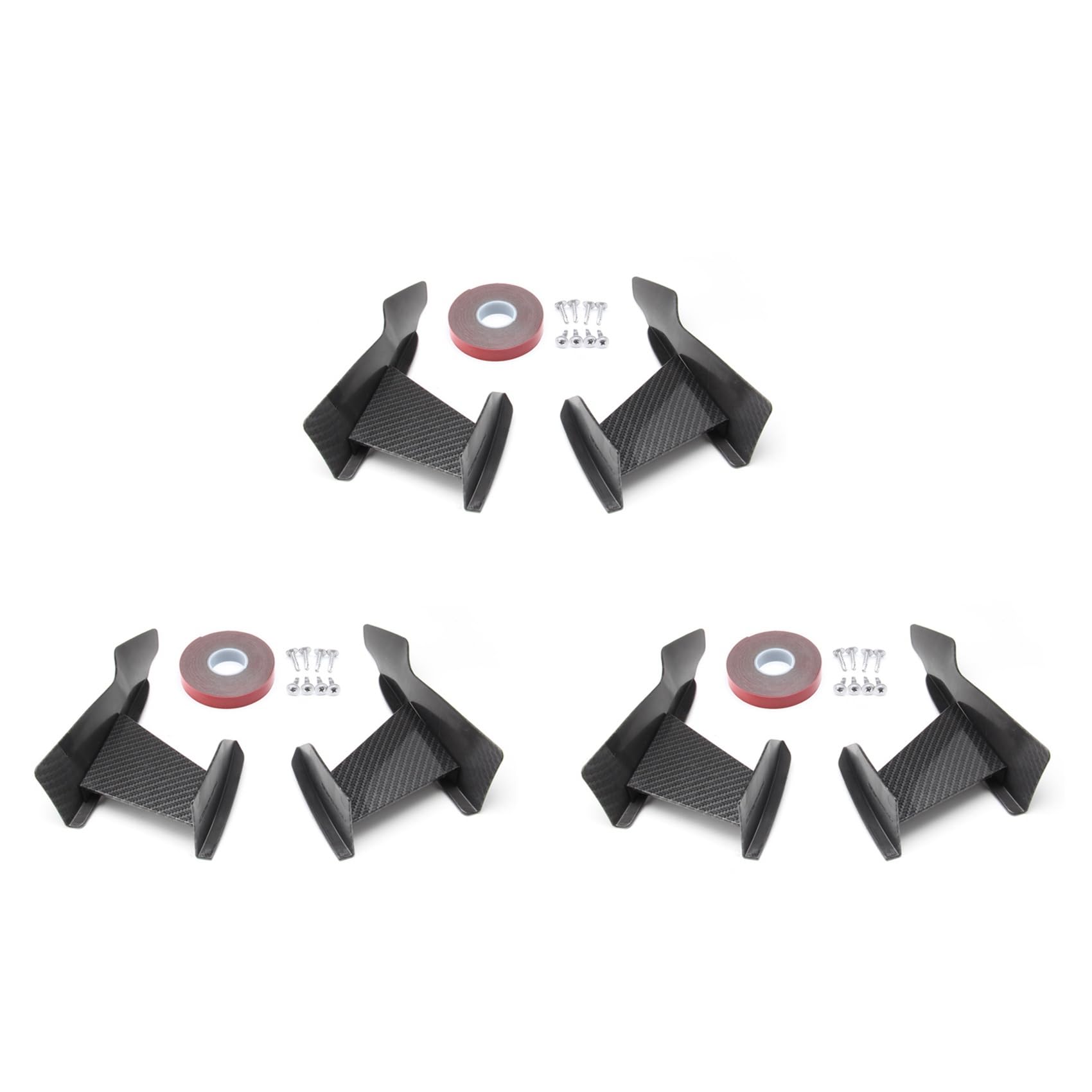 Goufride 6X Universal Carbon Fiber Aussehen Auto Front StoßStange Lip Splitter Flossen Karosserie Canards Diffusor Spoiler für von Goufride