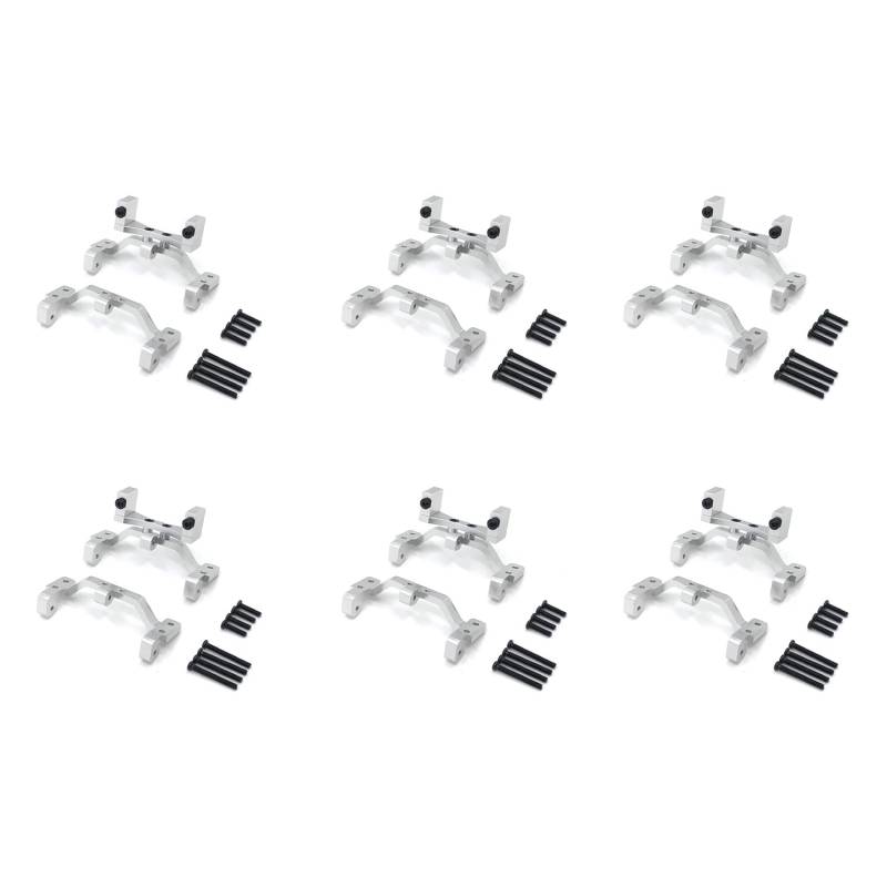 Goufride 6X für MN D90 D91 D96 MN99S 1/12 RC Auto Upgrade Teile Metall Zug Stange Basis Sitz & Achse Nach Oben Servo Halterung ZubehöR, Silber von Goufride