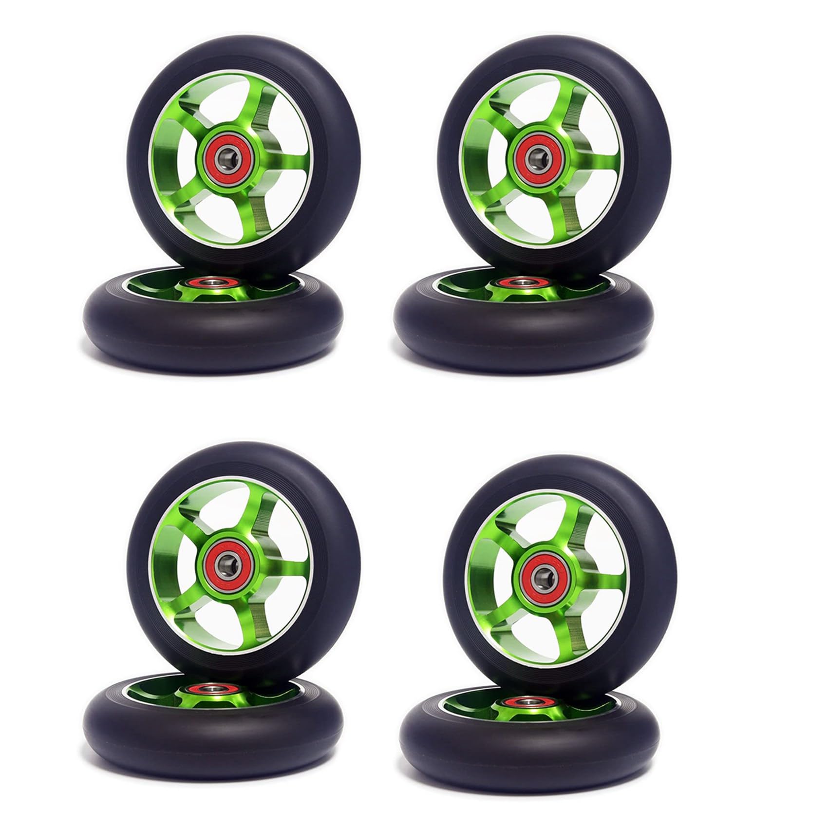 Goufride 8 StüCk 100Mm Roller mit Lagern Aluminium VerschleißFeste PU Roller Teile Roller ZubehöR,GrüN Goufride 8 StüCk 100Mm Roller mit Lagern Aluminium VerschleißFeste PU Roller Teile Roller ZubehöR,GrüN von Goufride