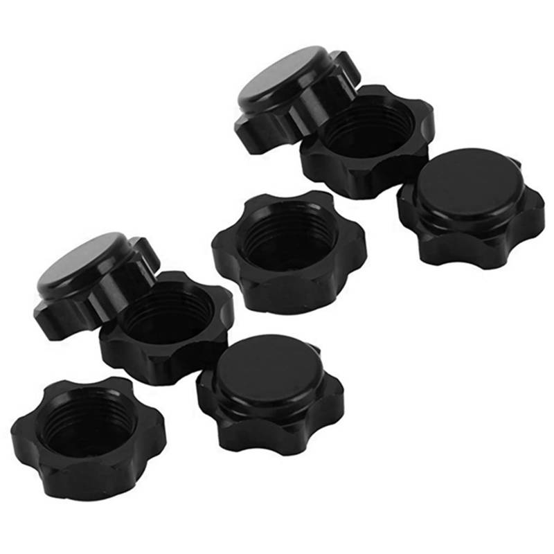 Goufride 8 Teilige Aluminium Rad Naben Abdeckung Anti Abdeckung 17 mm Sechskant Mutter für 1/8 RC Auto, Schwarz von Goufride