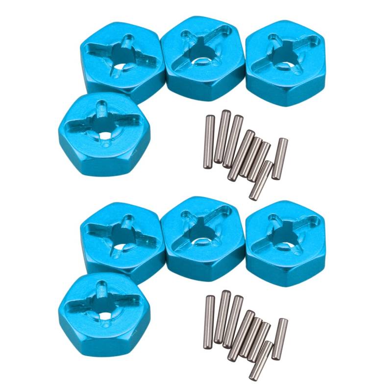 Goufride 8X 12 Mm Kombinierer Rad Naben Sechskant Adapter Aus Aluminium Legierung für 144001 1/14 RC Auto Teile, Blau von Goufride
