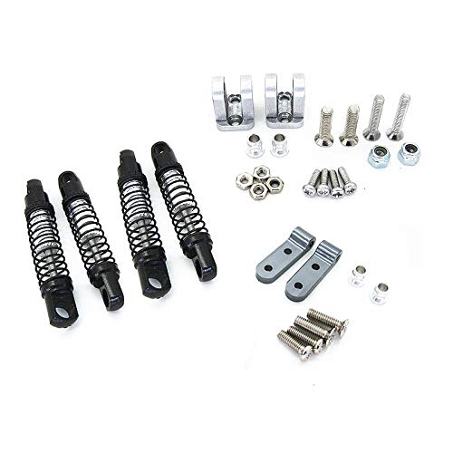 Goufride für D12 RC Auto Upgrades Teile Metall Vorne und Hinten Stoß DäMpfer DäMpfer mit Festem Sitz ZubehöR, Schwarz von Goufride