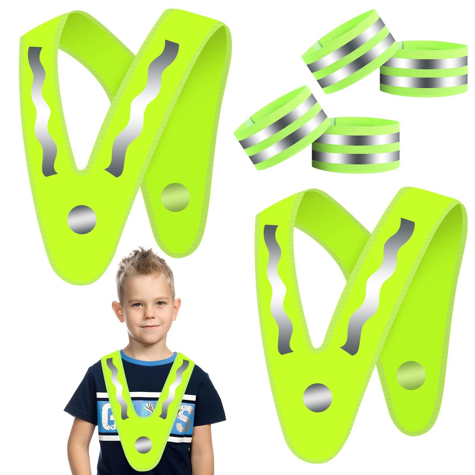 Gowkeey Warnwesten Kinder,2 Warnweste Kinder mit 4 Reflektorband 360 Grad Reflektierende V-Form Warnweste Leichte Warnweste Kinder Reflektorweste für Kinder, Laufen, Radfahren, Nächtliche Straßen Gowkeey Warnwesten Kinder,2 Warnweste Kinder mit 4 Reflektorband 360 Grad Reflektierende V-Form Warnweste Leichte Warnweste Kinder Reflektorweste für Kinder, Laufen, Radfahren, Nächtliche Straßen von Gowkeey