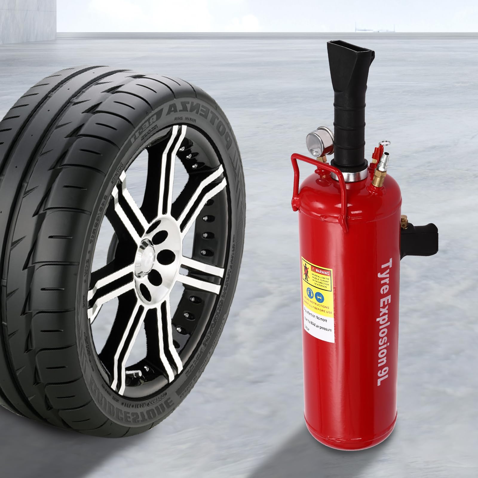 Gqouur Inflator Reifen, Booster 9L bis 8bar Airbooster mit Messgerät Luftkanone Befüllhilfe Reifenschockfüller Reifenfüller für Service und Autowerkstatt Gqouur Inflator Reifen, Booster 9L bis 8bar Airbooster mit Messgerät Luftkanone Befüllhilfe Reifenschockfüller Reifenfüller für Service und Autowerkstatt von Gqouur