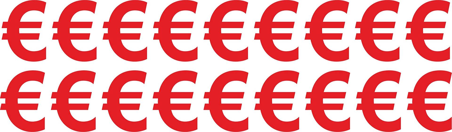 € Euro Zeichen Aufkleber 4cm Hoch - in Rot- 18 Aufkleber - Selbstklebende € Zeichen Preistafel/Preisauszeichnung - Ideal für den Außenbereich da Wasser und Wetterfest € Euro Zeichen Aufkleber 4cm Hoch - in Rot- 18 Aufkleber - Selbstklebende € Zeichen Preistafel/Preisauszeichnung - Ideal für den Außenbereich da Wasser und Wetterfest von Gradert-Elektronik