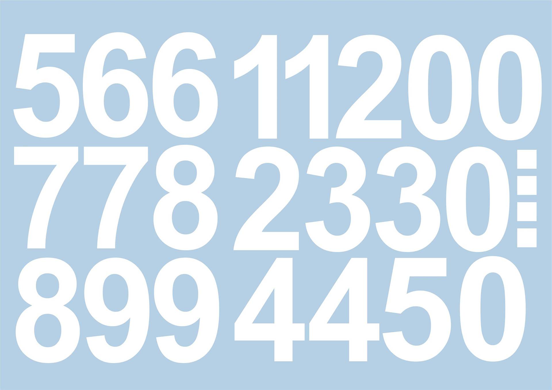 Zahlen Aufkleber 15cm Hoch - in Weiss - 26 KLEBEZAHLEN - Selbstklebende Ziffern und Nummern 0-9 - Ideal für den Außenbereich da Wasser und Wetterfest von Gradert-Elektronik