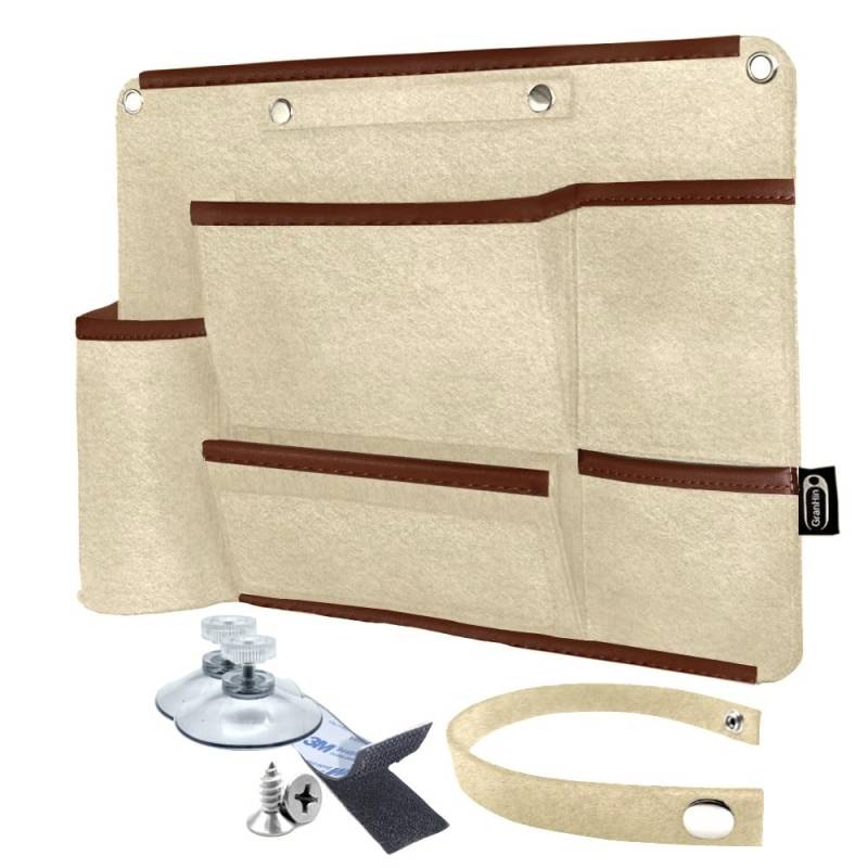 Wandnachtkästchen - Organizer für Camper, Wohnmobil und Wohnwagen mit verschiedenen Montageoptionen (Größe L/Farbe beige) von GranHin