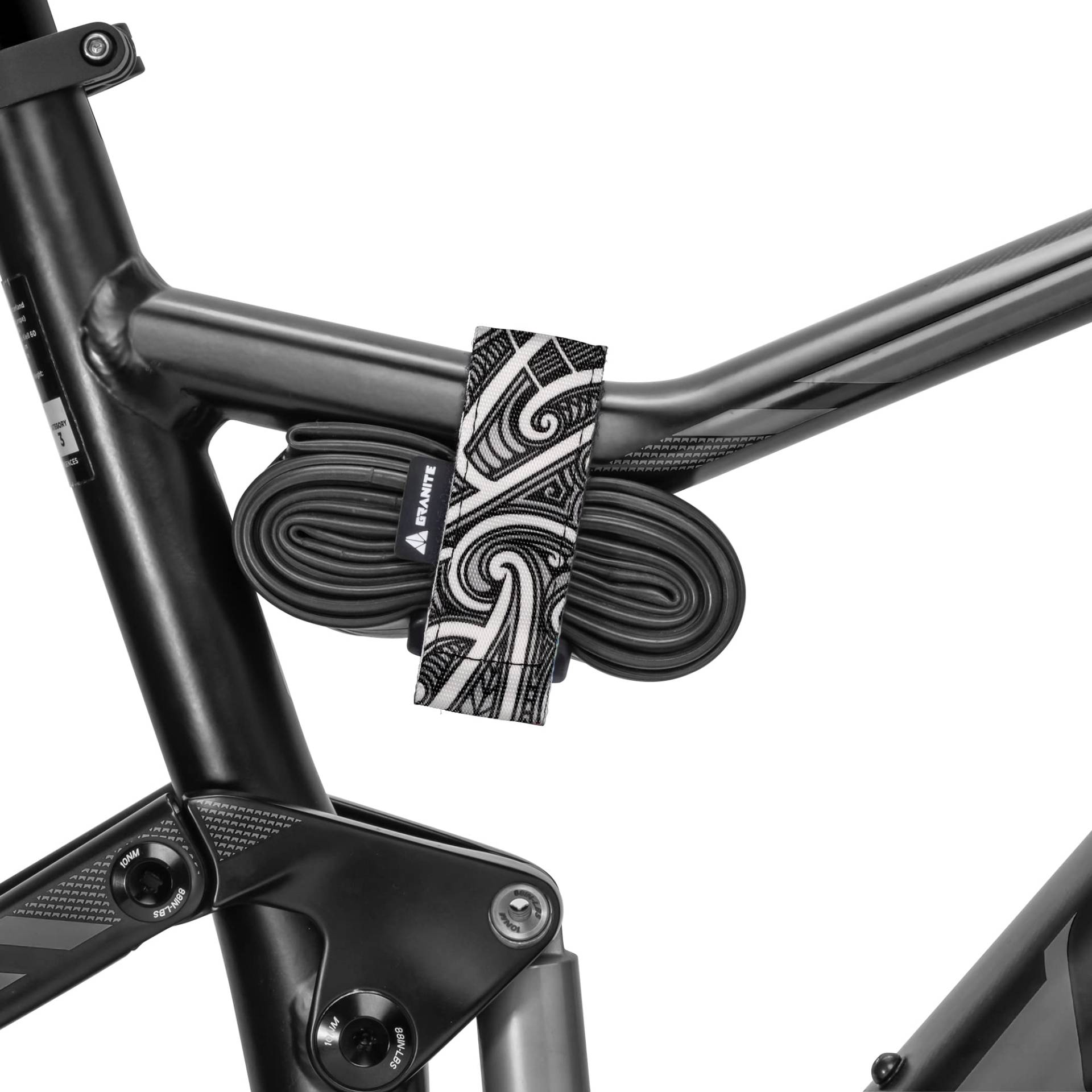 Granite Rockband+ MTB Rahmen Trägergurt für Schläuche und Fahrradwerkzeug-Set, Fahrrad-Aufbewahrungslösung zum Anbringen von zusätzlicher Ausrüstung an Ihrem Mountainbike und BMX-Bike (Polynesien) von Granite